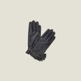 Gants en cuir ornés de studs et franges